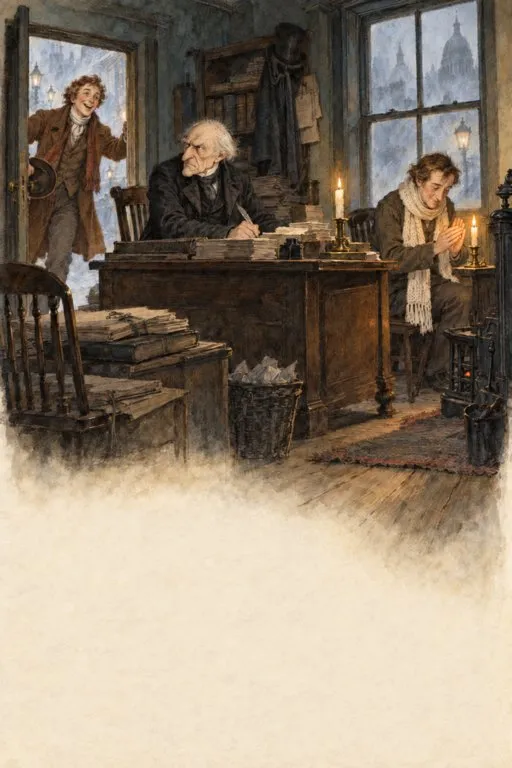 Illustration from page 3 of A Christmas Carol: A Retelling for Curious Readers