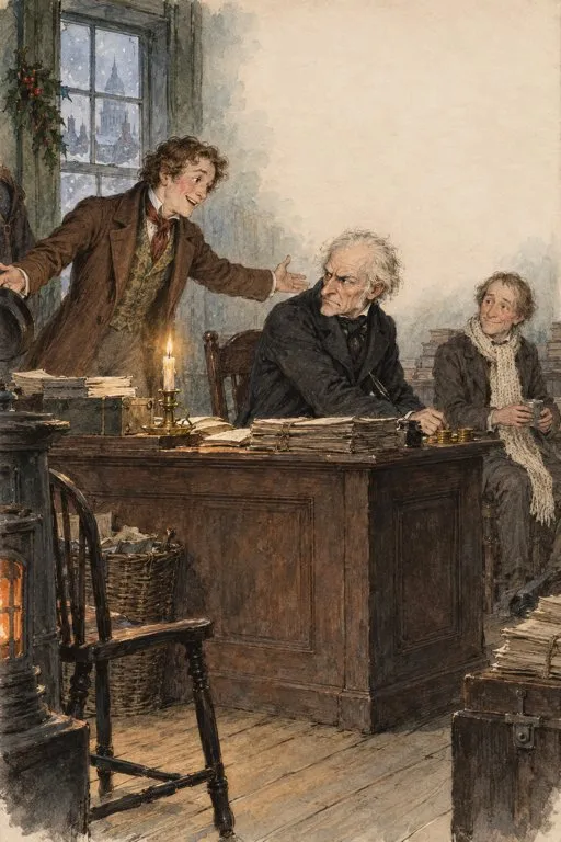 Illustration from page 4 of A Christmas Carol: A Retelling for Curious Readers