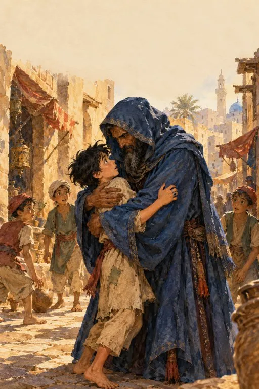 Illustration from page 3 of Aladdin and the Wonderful Lamp
