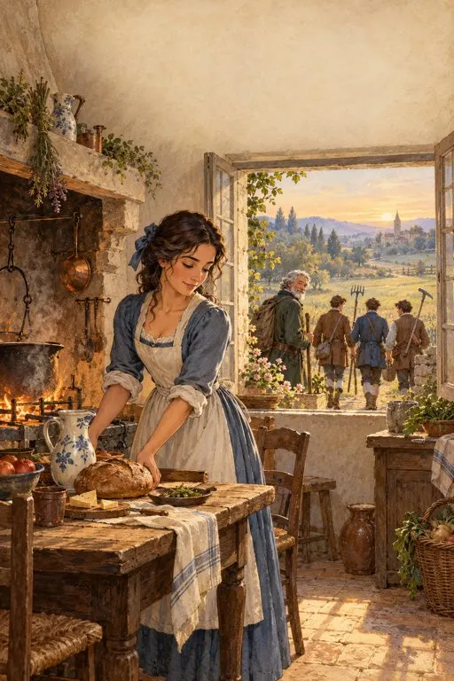 Illustration from page 8 of Beauty and the Beast