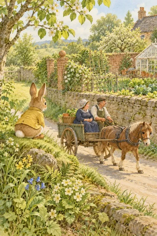 Illustration from page 2 of The Tale of Benjamin Bunny: A Gentle Retelling