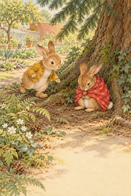 Illustration from page 4 of The Tale of Benjamin Bunny: A Gentle Retelling