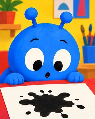 Illustration from page 2 of Blip's Black Blot