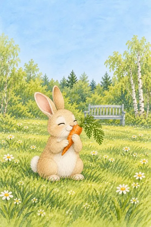 Illustration from page 3 of The Story of a Fierce Bad Rabbit: A Gentle Retelling