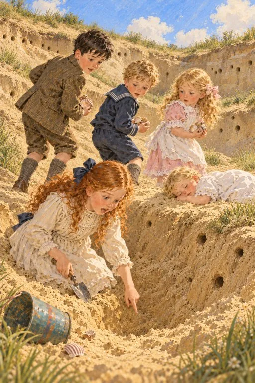 Illustration from page 3 of Five Children and It: A Retelling for Curious Readers