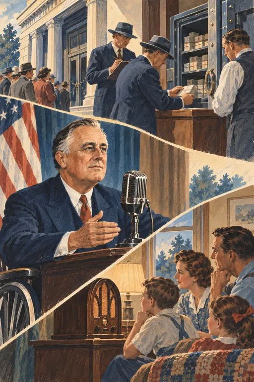 Illustration from page 3 of Franklin D. Roosevelt: Helping in Hard Times