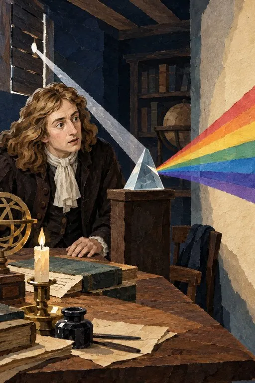 Illustration from page 2 of Isaac Newton: Light, Motion, and Questions