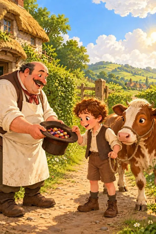 Illustration from page 3 of Jack and the Beanstalk: A Gentle Retelling