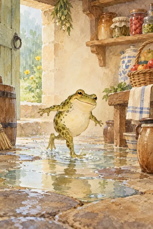 Illustration from page 3 of The Tale of Mr. Jeremy Fisher: A Gentle Retelling