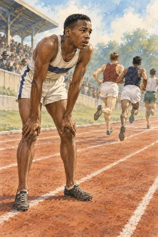 Illustration from page 2 of Jesse Owens: Four Gold Medals