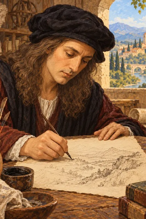 Illustration from page 2 of Leonardo da Vinci: Looking Closely