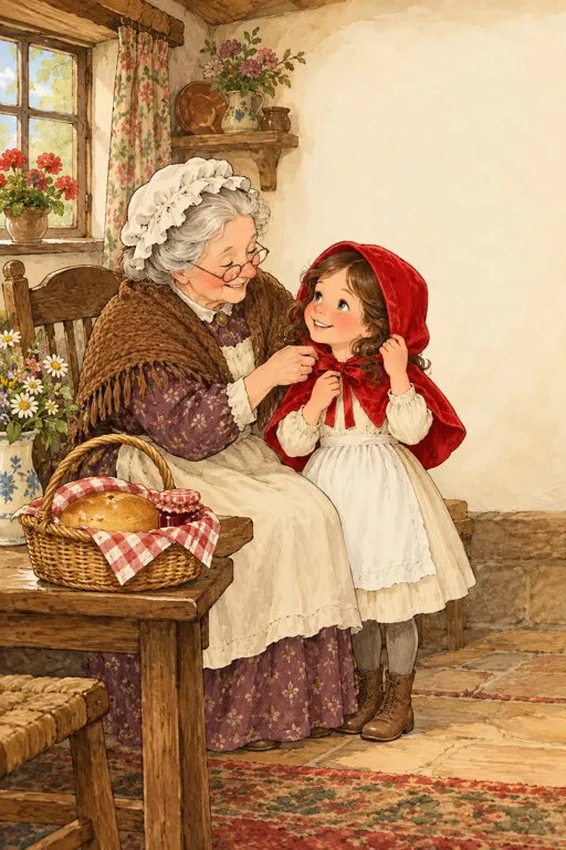 Illustration from page 2 of Little Red Riding Hood: A Gentle Retelling