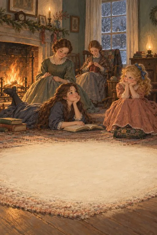 Illustration from page 2 of Little Women: A Retelling for Curious Readers