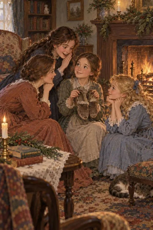 Illustration from page 4 of Little Women: A Retelling for Curious Readers