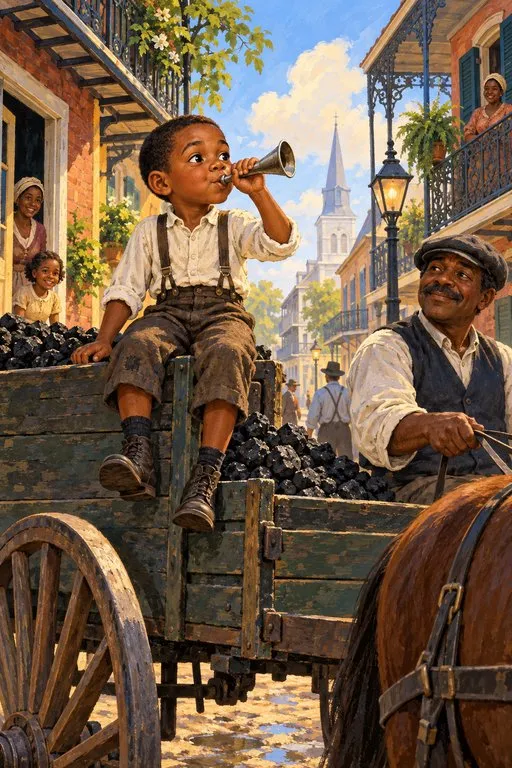 Illustration from page 2 of Louis Armstrong: A New Sound