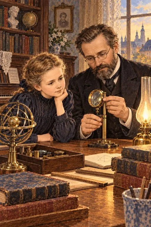 Illustration from page 2 of Marie Curie: A Light for Science