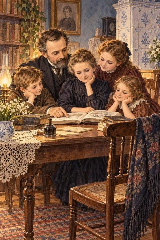Illustration from page 4 of Marie Curie: A Light for Science