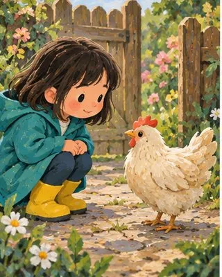 Illustration from page 2 of Meg and the Hen