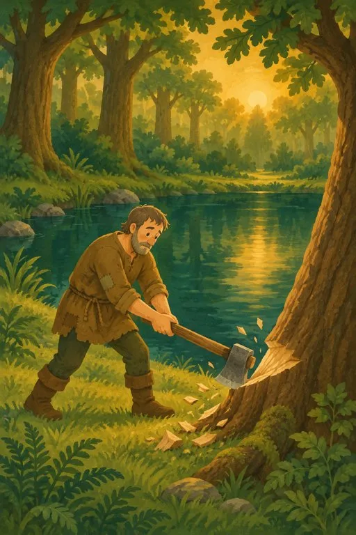 Illustration from page 2 of Mercury and the Woodman: A Gentle Retelling
