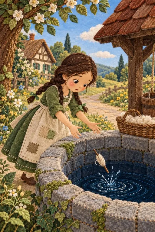 Illustration from page 4 of Mother Holle: A Gentle Retelling