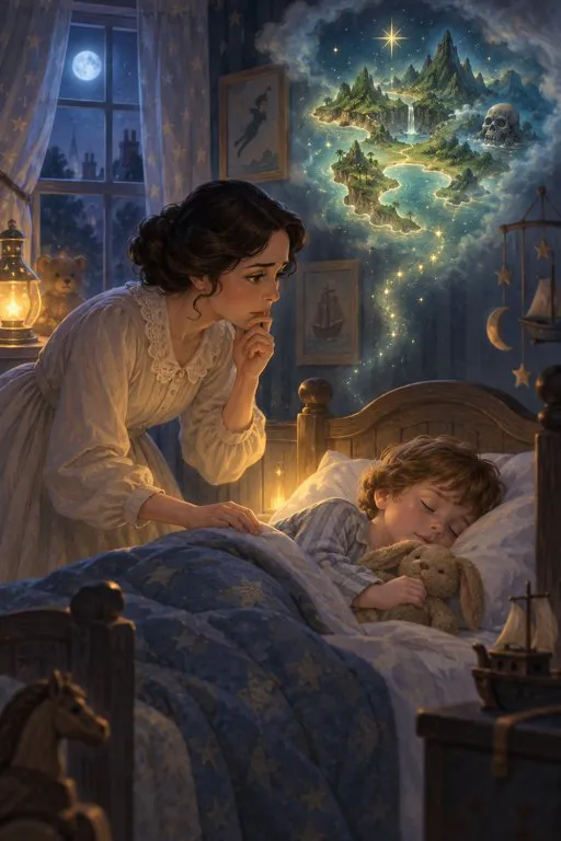 Illustration from page 4 of Peter Pan: A Retelling for Curious Readers