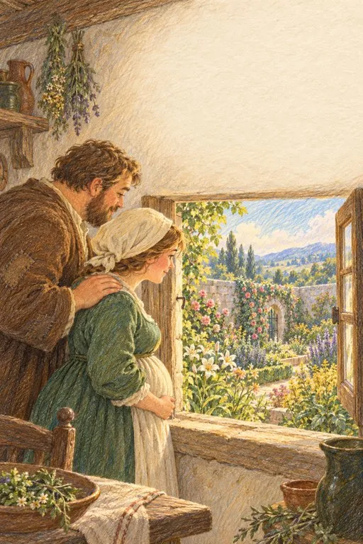 Illustration from page 2 of Rapunzel
