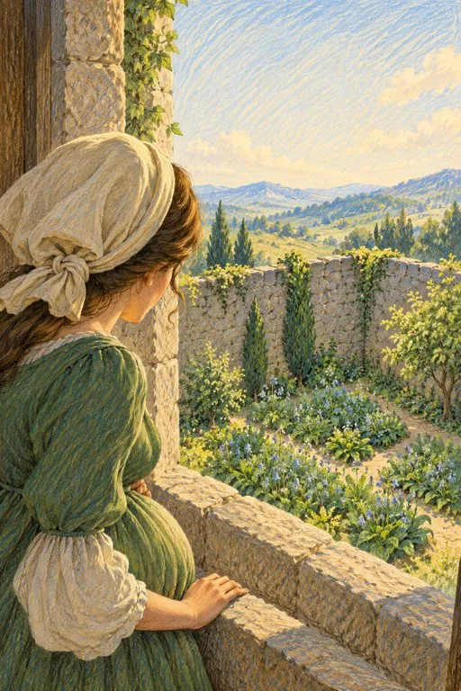 Illustration from page 3 of Rapunzel