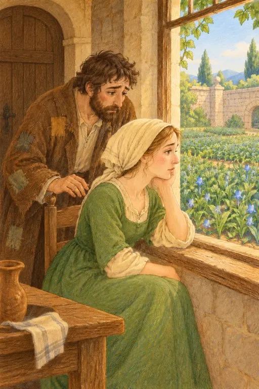 Illustration from page 3 of Rapunzel: A Gentle Retelling