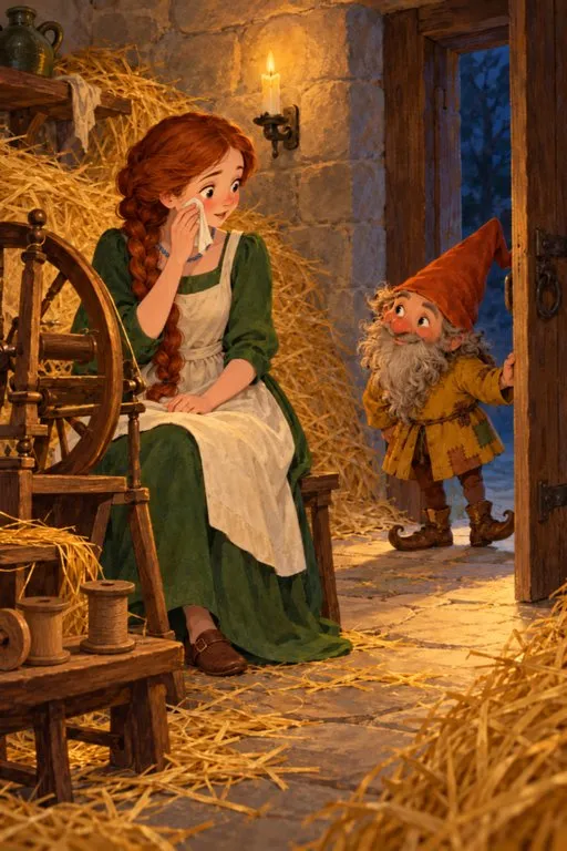 Illustration from page 4 of Rumpelstiltskin: A Gentle Retelling