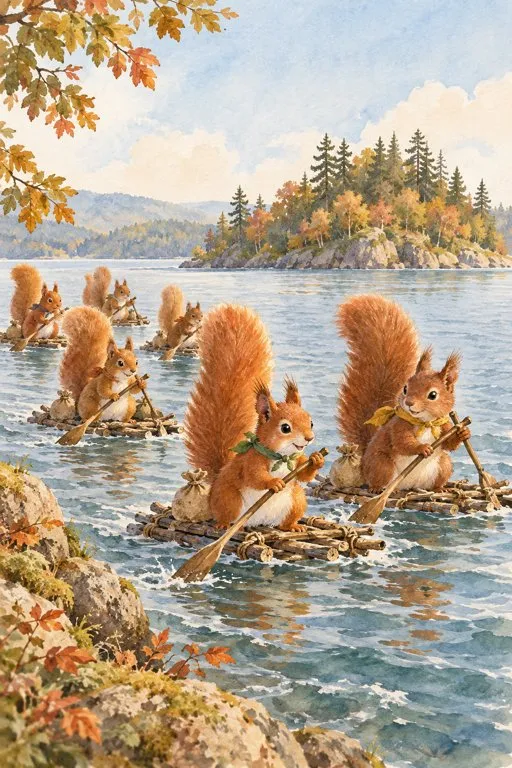 Illustration from page 4 of The Tale of Squirrel Nutkin: A Gentle Retelling
