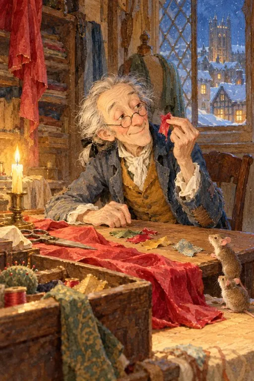Illustration from page 3 of The Tailor of Gloucester: A Retelling for Curious Readers