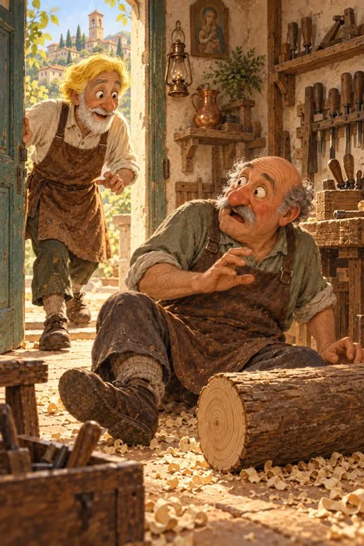 Illustration from page 3 of The Adventures of Pinocchio: A Retelling for Curious Readers