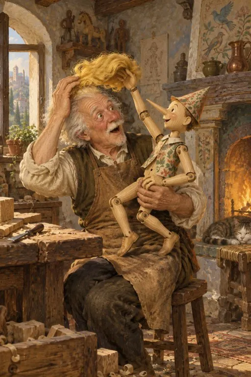 Illustration from page 5 of The Adventures of Pinocchio: A Retelling for Curious Readers