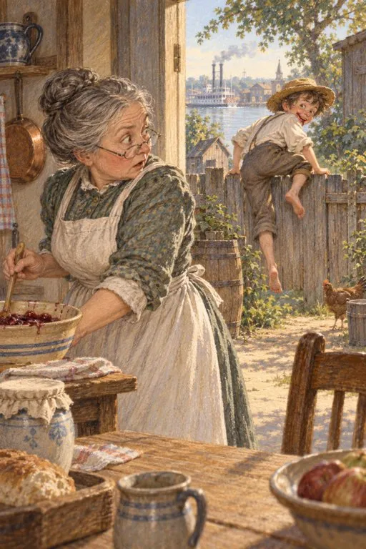 Illustration from page 2 of The Adventures of Tom Sawyer: A Retelling for Curious Readers
