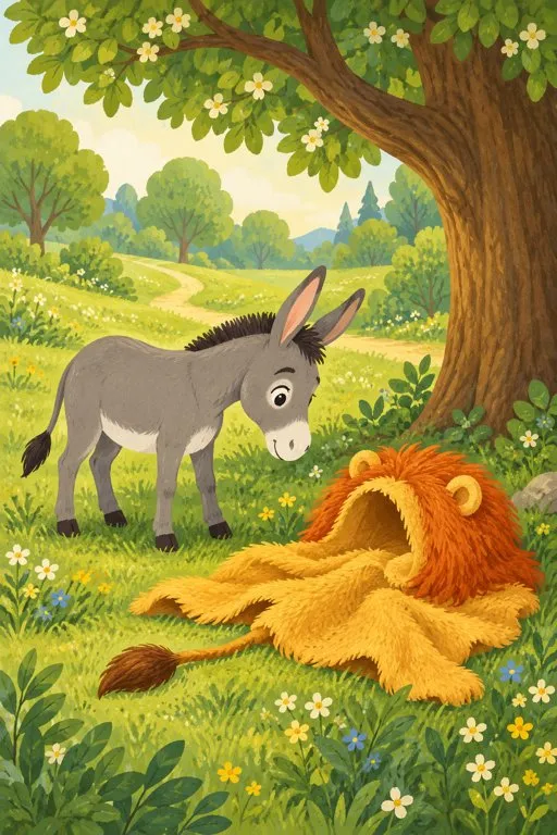 Illustration from page 3 of The Ass in the Lion's Skin: A Gentle Retelling