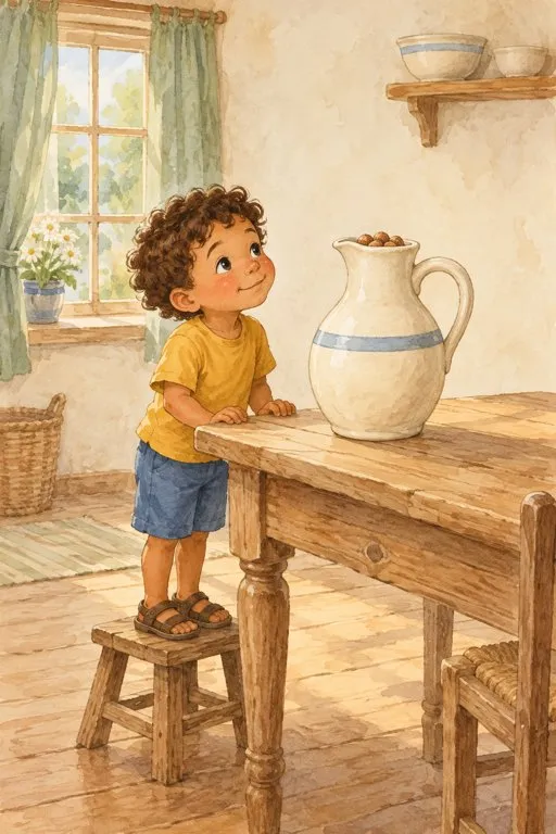 Illustration from page 2 of The Boy and the Filberts: A Gentle Retelling