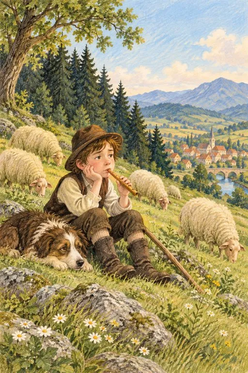 Illustration from page 3 of The Boy Who Cried Wolf: A Gentle Retelling