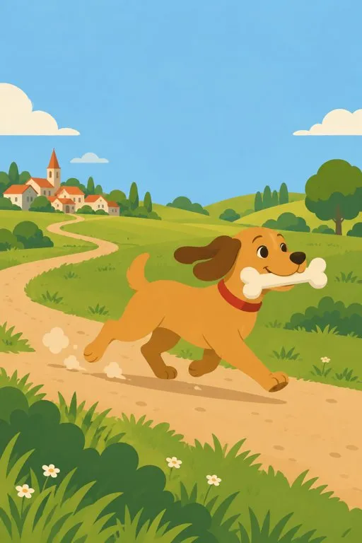 Illustration from page 3 of The Dog and His Reflection: A Gentle Retelling