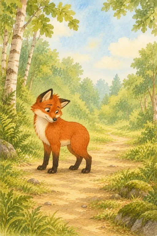 Illustration from page 2 of The Fox Without a Tail: A Gentle Retelling