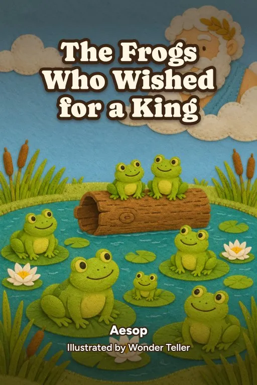Cover of The Frogs Who Wished for a King: A Gentle Retelling