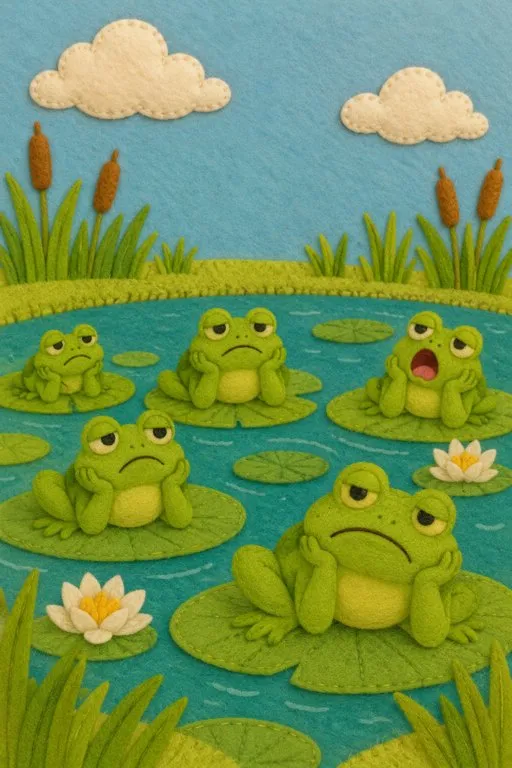 Illustration from page 3 of The Frogs Who Wished for a King: A Gentle Retelling