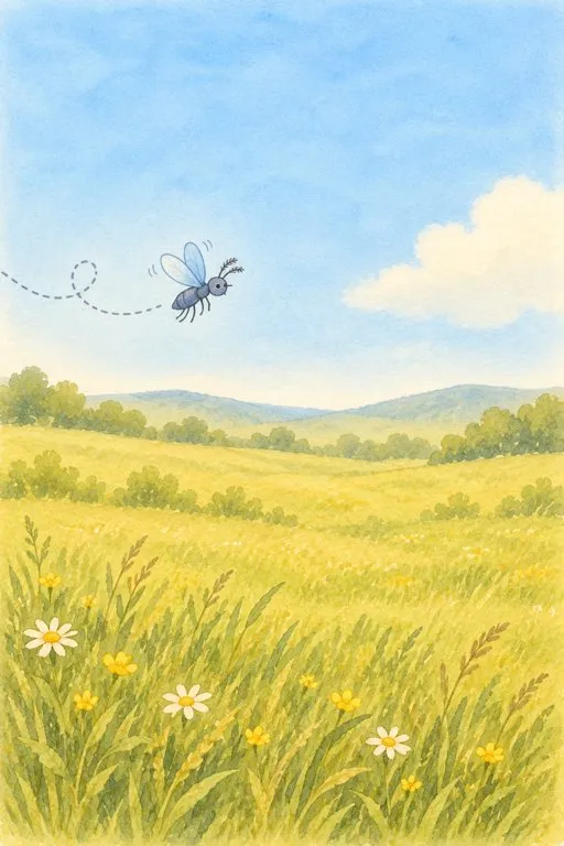 Illustration from page 2 of The Gnat and the Bull: A Gentle Retelling