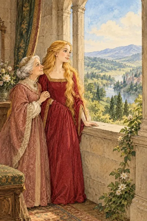 Illustration from page 2 of The Goose-Girl: A Retelling for Curious Readers