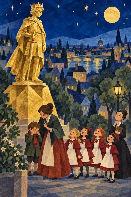 Illustration from page 3 of The Happy Prince: A Retelling for Curious Readers