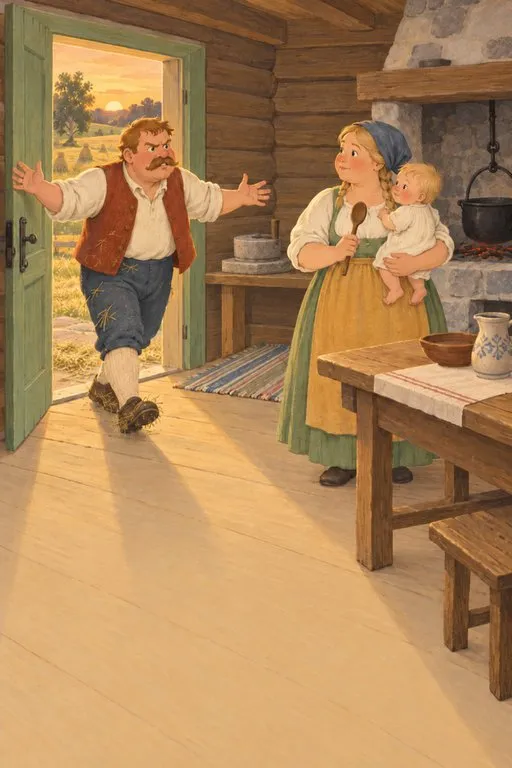 Illustration from page 2 of The Husband Who Was to Mind the House: A Gentle Retelling