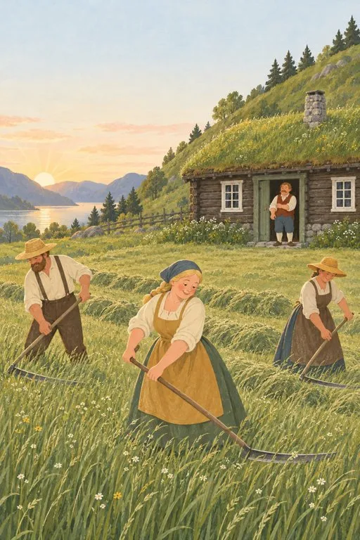 Illustration from page 4 of The Husband Who Was to Mind the House: A Gentle Retelling