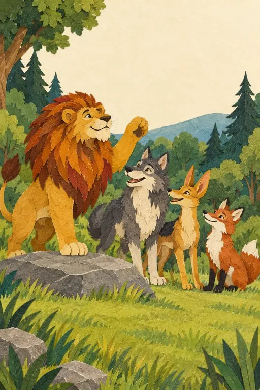Illustration from page 3 of The Lion's Share: A Gentle Retelling