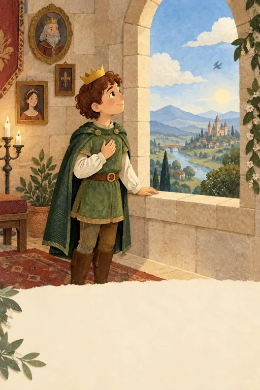 Illustration from page 2 of The Princess and the Pea: A Gentle Retelling