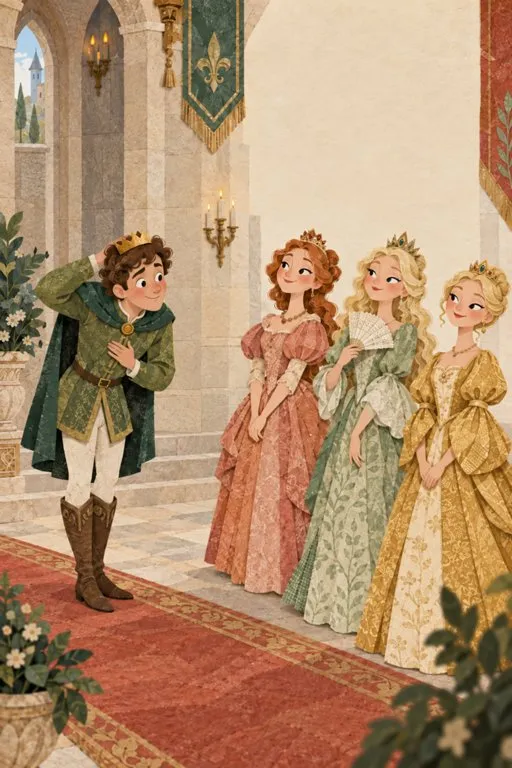 Illustration from page 4 of The Princess and the Pea: A Gentle Retelling