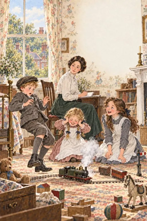 Illustration from page 2 of The Railway Children: A Retelling for Curious Readers